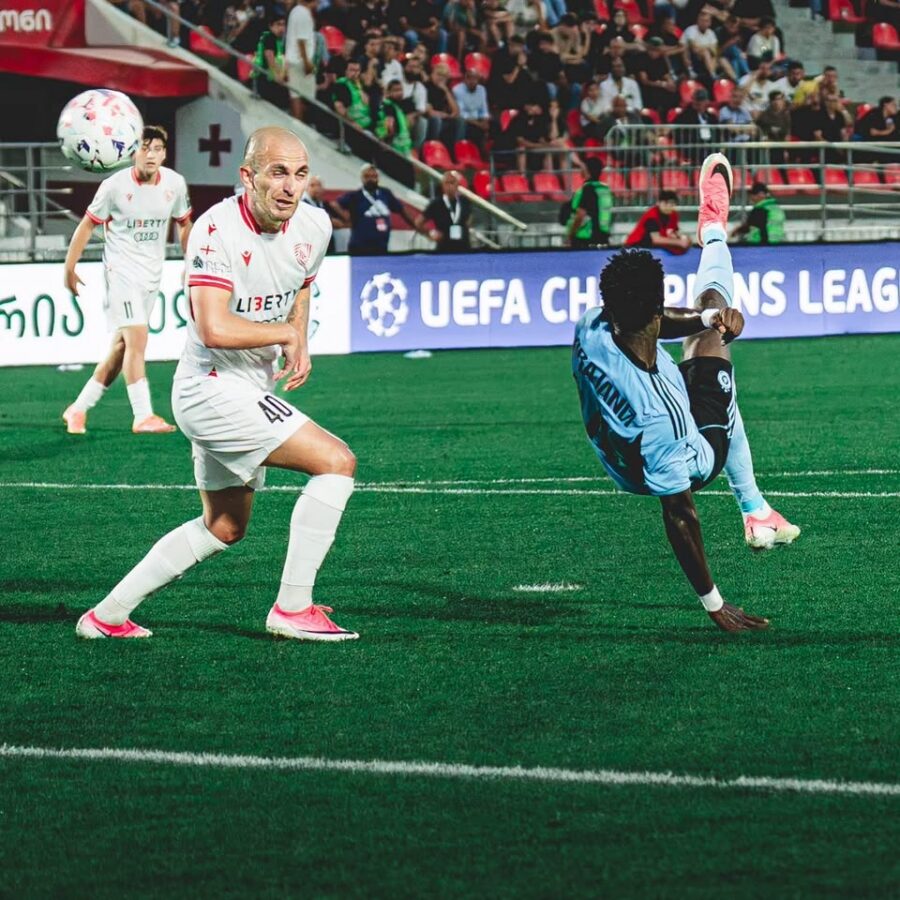 Alasana Yirajang scores stunning overhead kick as Slovan Bratislava beat Iberia