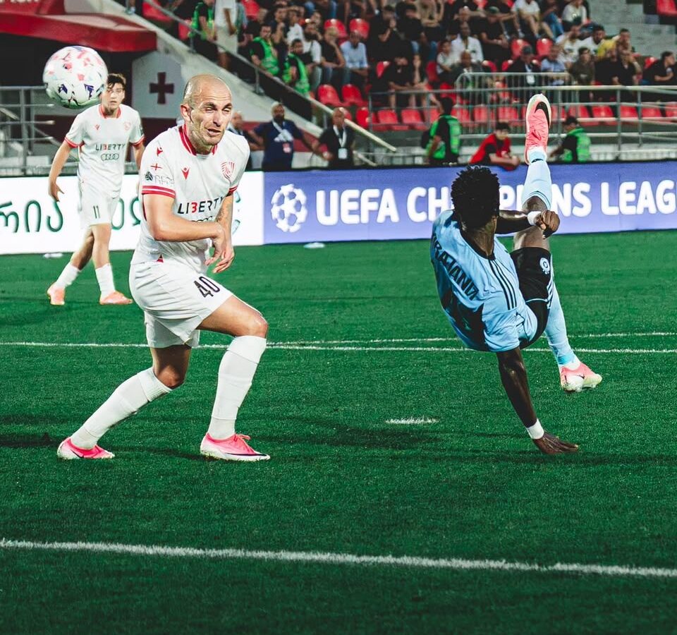 Alasana Yirajang scores stunning overhead kick as Slovan Bratislava beat Iberia
